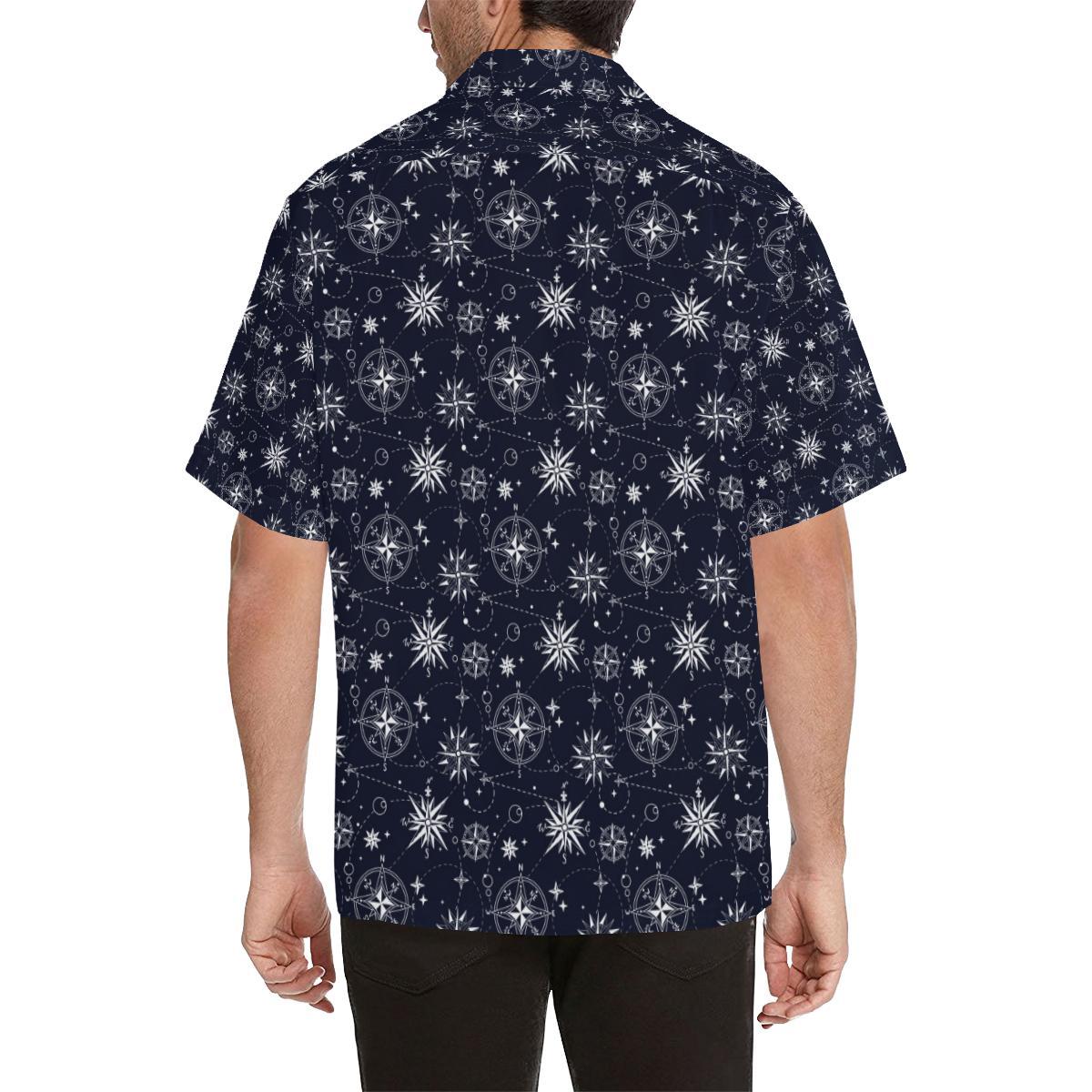 Nautical Sky Design Themed Print Men Aloha Hawaiian Shirt