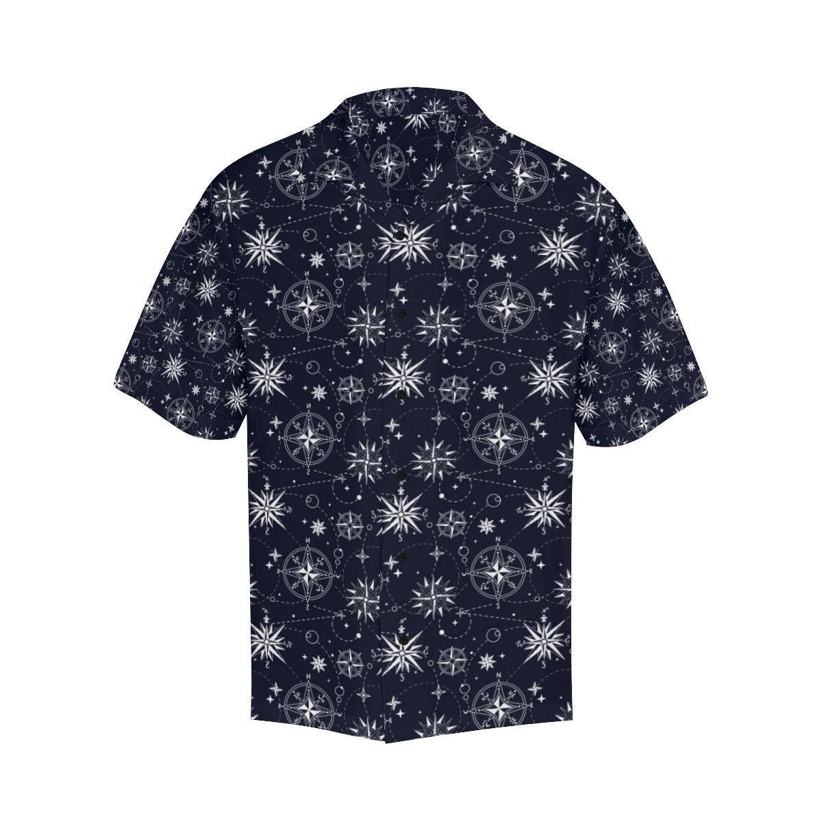 Nautical Sky Design Themed Print Men Aloha Hawaiian Shirt
