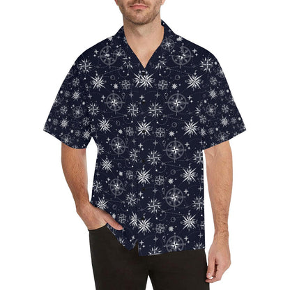 Nautical Sky Design Themed Print Men Aloha Hawaiian Shirt