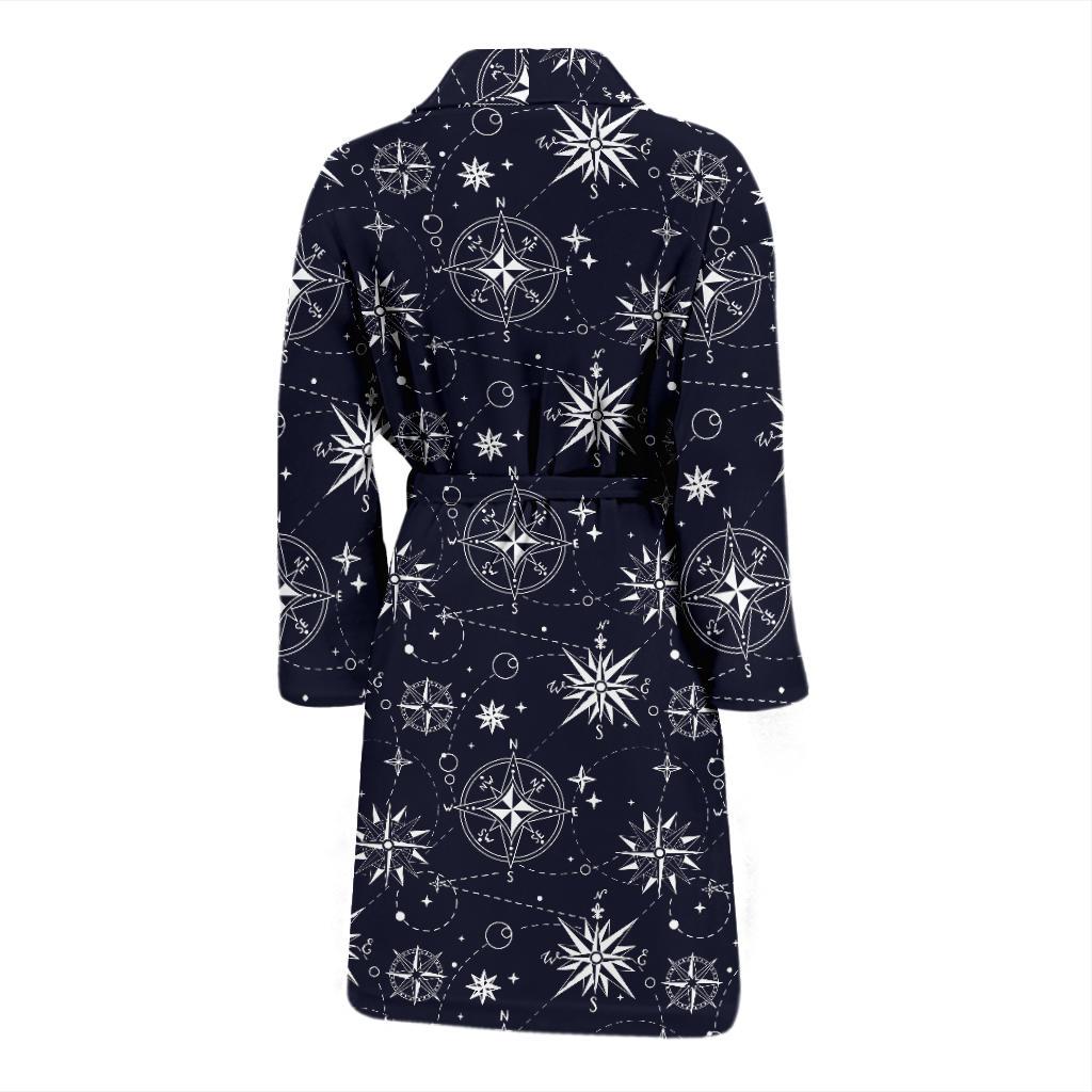Nautical Sky Design Themed Print Men Bath Robe-JTAMIGO.COM
