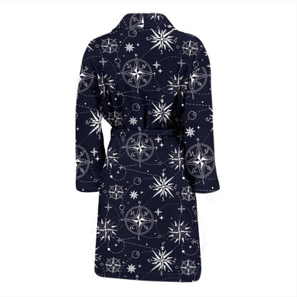 Nautical Sky Design Themed Print Men Bath Robe-JTAMIGO.COM