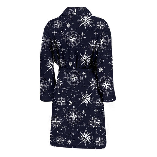Nautical Sky Design Themed Print Men Bath Robe-JTAMIGO.COM