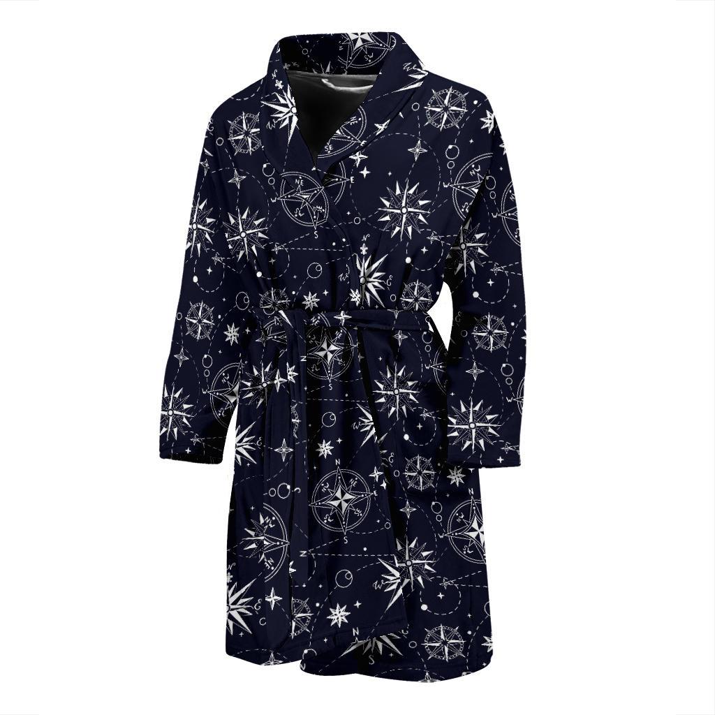 Nautical Sky Design Themed Print Men Bath Robe-JTAMIGO.COM