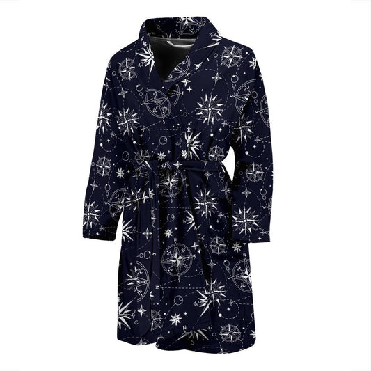 Nautical Sky Design Themed Print Men Bath Robe-JTAMIGO.COM