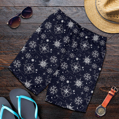 Nautical Sky Design Themed Print Mens Shorts-JTAMIGO.COM