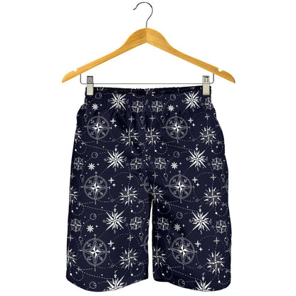 Nautical Sky Design Themed Print Mens Shorts-JTAMIGO.COM