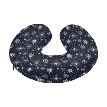 Nautical Sky Design Themed Print U-Shaped Travel Neck Pillow-JTAMIGO.COM