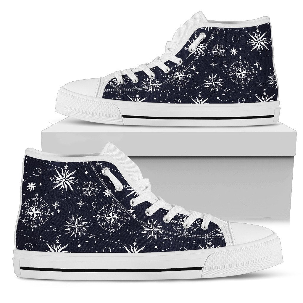 Nautical Sky Design Themed Print Women High Top Shoes