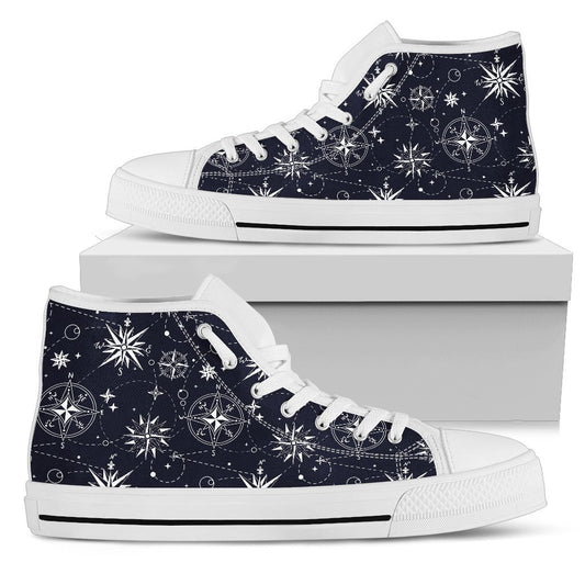 Nautical Sky Design Themed Print Women High Top Shoes