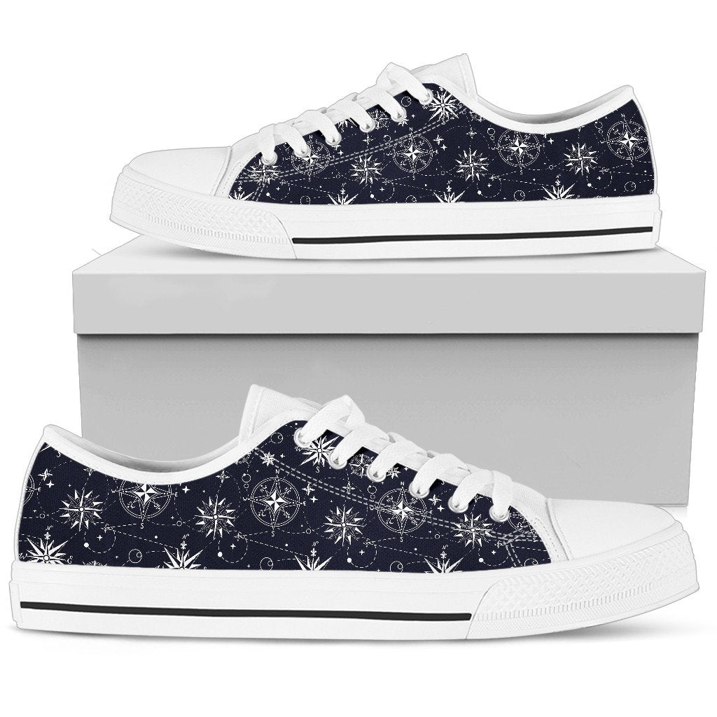 Nautical Sky Design Themed Print Women Low Top Shoes-JTAMIGO.COM