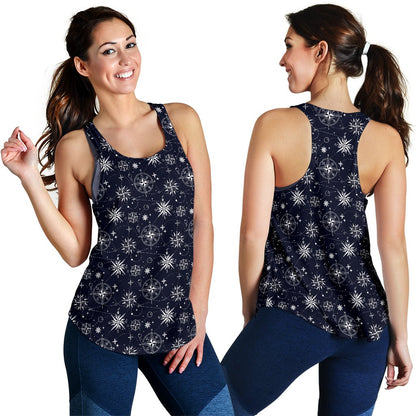 Nautical Sky Design Themed Print Women Racerback Tank Top