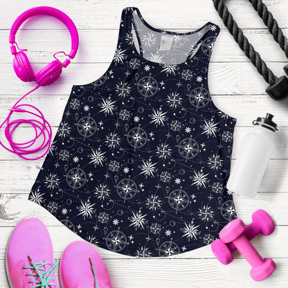 Nautical Sky Design Themed Print Women Racerback Tank Top