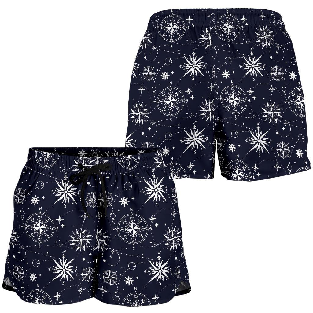 Nautical Sky Design Themed Print Women Shorts-JTAMIGO.COM