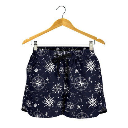 Nautical Sky Design Themed Print Women Shorts-JTAMIGO.COM