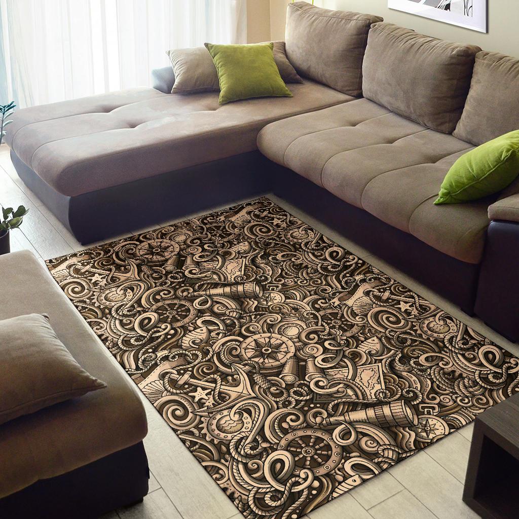 Nautical Tattoo Design Themed Print Area Rugs-JTAMIGO.COM