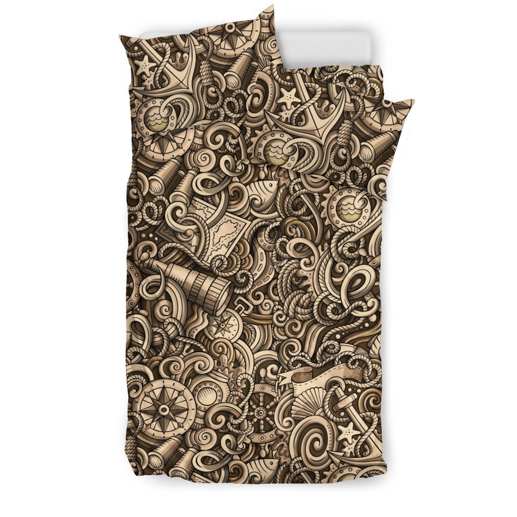 Nautical Tattoo Design Themed Print Duvet Cover Bedding Set