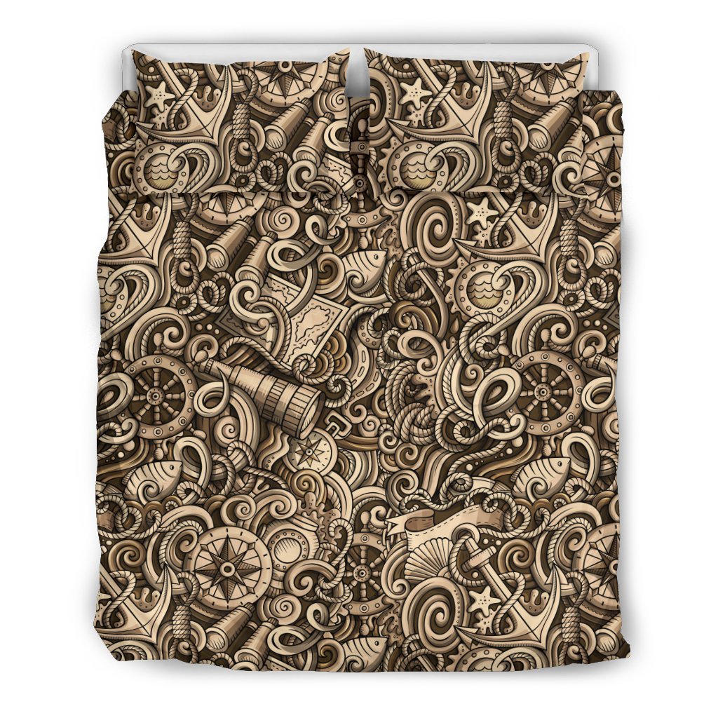Nautical Tattoo Design Themed Print Duvet Cover Bedding Set