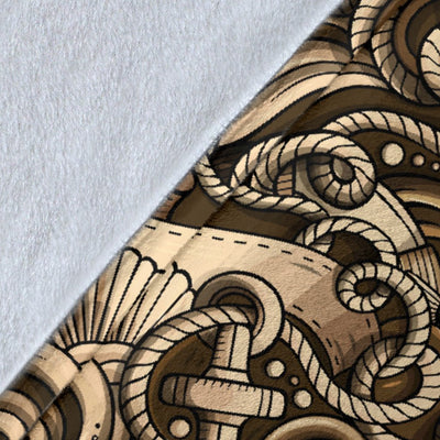 Nautical Tattoo Design Themed Print Fleece Blanket