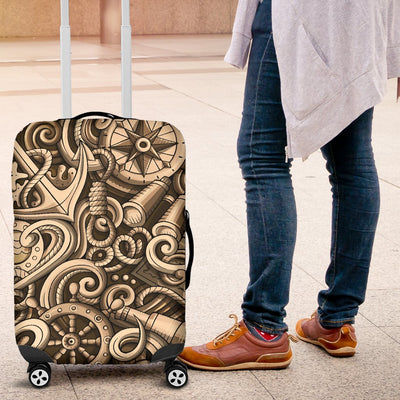Nautical Tattoo Design Themed Print Luggage Cover Protector