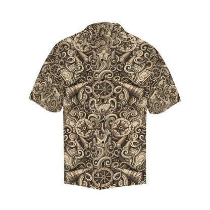Nautical Tattoo Design Themed Print Men Aloha Hawaiian Shirt