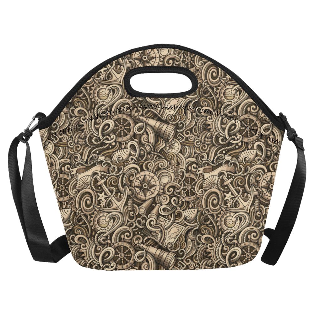 Nautical Tattoo Design Themed Print Neoprene Lunch Bag (Model 1669)(Large)-JTAMIGO.COM