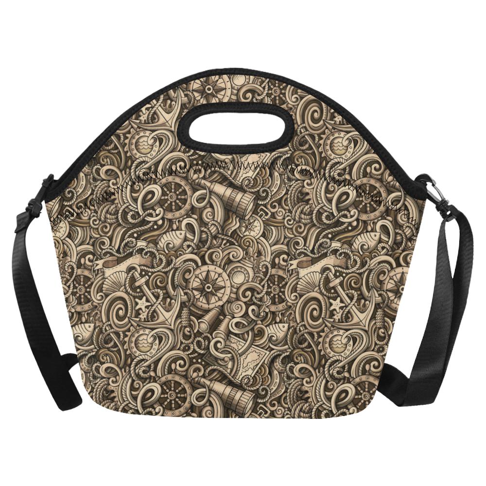 Nautical Tattoo Design Themed Print Neoprene Lunch Bag (Model 1669)(Large)-JTAMIGO.COM