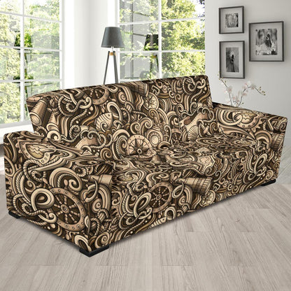 Nautical Tattoo Design Themed Print Sofa Slipcover-JTAMIGO.COM