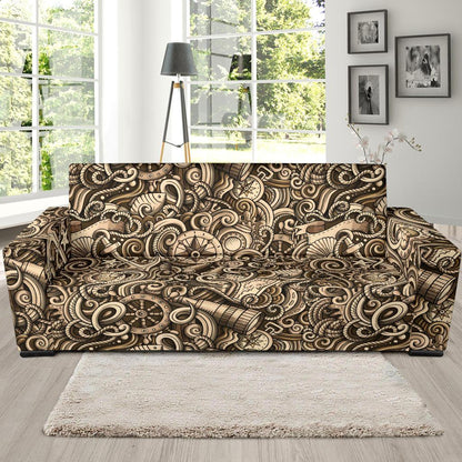 Nautical Tattoo Design Themed Print Sofa Slipcover-JTAMIGO.COM