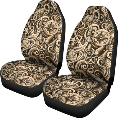 Nautical Tattoo Design Themed Print Universal Fit Car Seat Covers