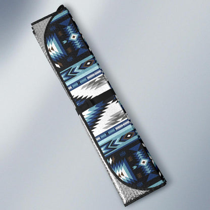 Navajo Dark Blue Print Pattern Car Sun Shade For Windshield
