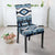 Navajo Dark Blue Print Pattern Dining Chair Slipcover-JTAMIGO.COM