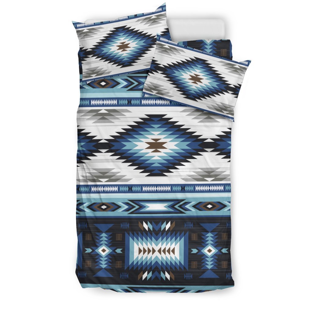 Navajo Dark Blue Print Pattern Duvet Cover Bedding Set