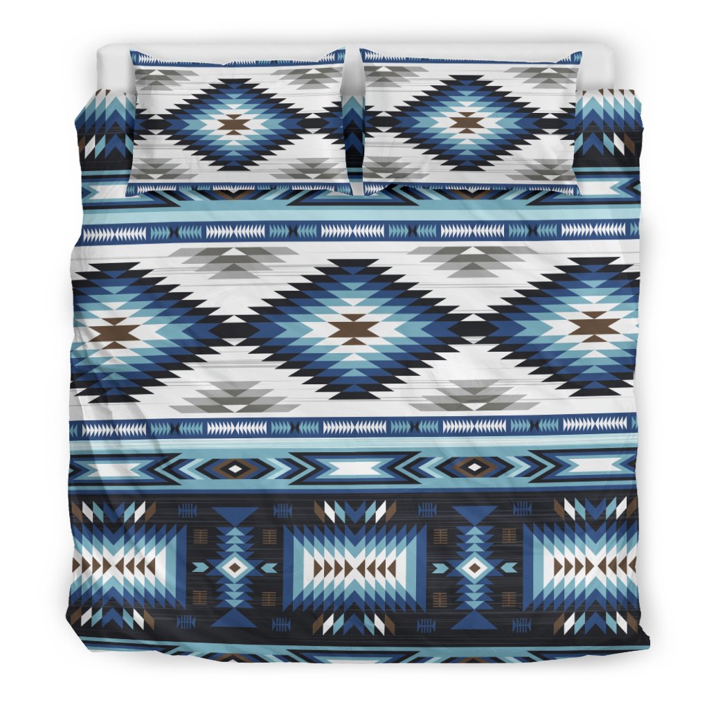 Navajo Dark Blue Print Pattern Duvet Cover Bedding Set