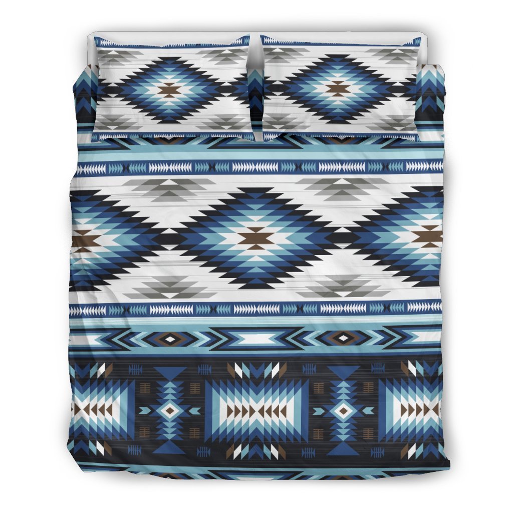 Navajo Dark Blue Print Pattern Duvet Cover Bedding Set