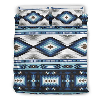 Navajo Dark Blue Print Pattern Duvet Cover Bedding Set