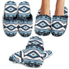 Navajo Dark Blue Print Pattern House Slippers