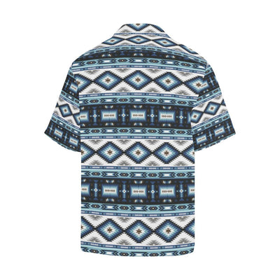 Navajo Dark Blue Print Pattern Men Aloha Hawaiian Shirt