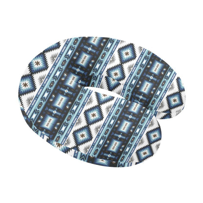 Navajo Dark Blue Print Pattern U-Shaped Travel Neck Pillow-JTAMIGO.COM