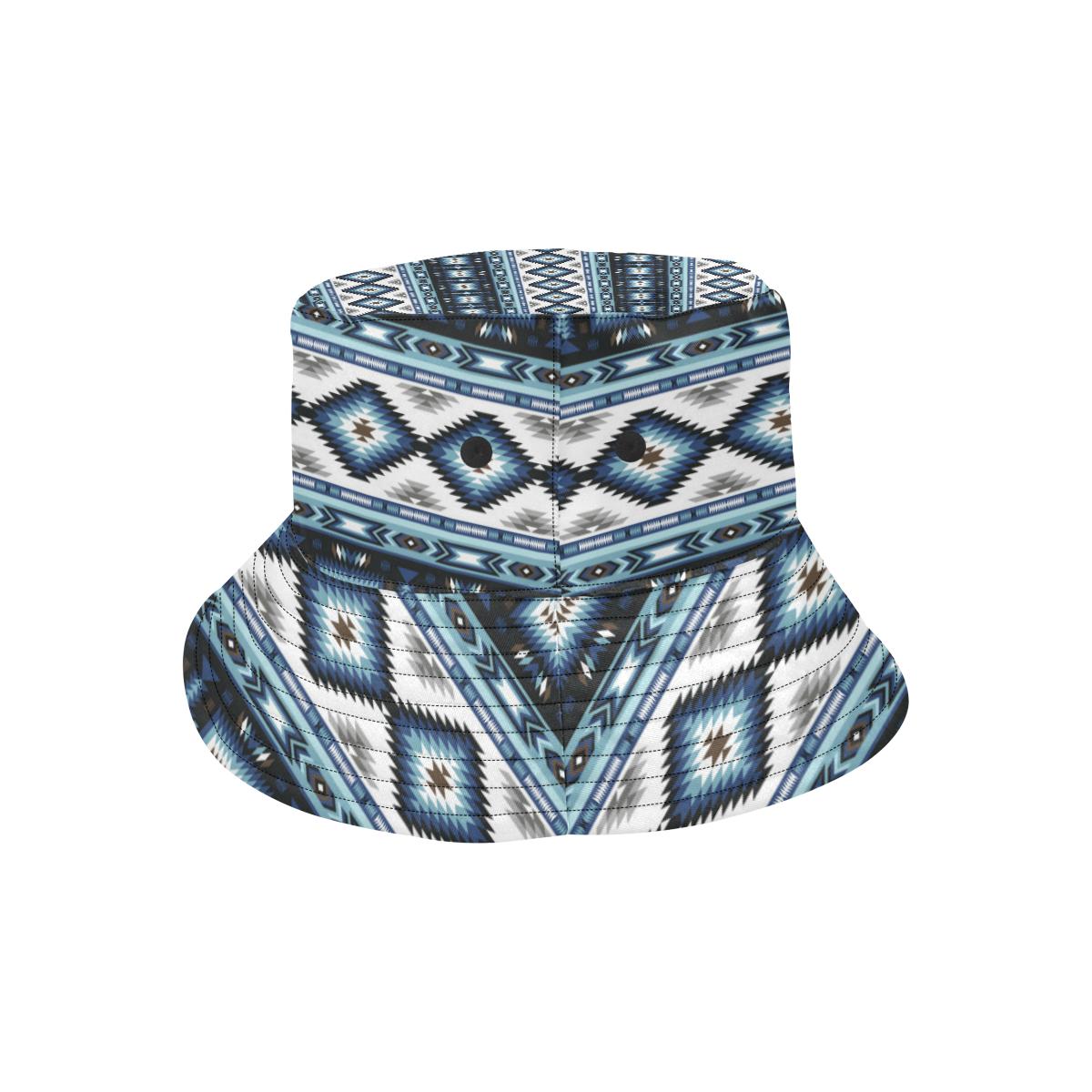 Navajo Dark Blue Print Pattern Unisex Bucket Hat