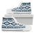 Navajo Dark Blue Print Pattern Women High Top Shoes