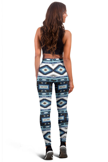 Navajo Dark Blue Print Pattern Women Leggings