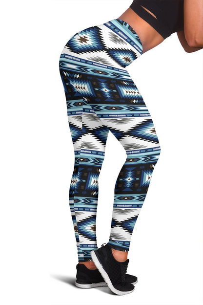 Navajo Dark Blue Print Pattern Women Leggings