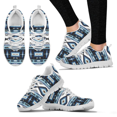 Navajo Dark Blue Print Pattern Women Sneakers Shoes