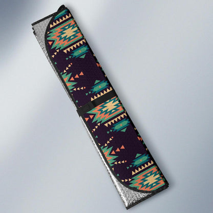 Navajo Geometric Style Print Pattern Car Sun Shade For Windshield
