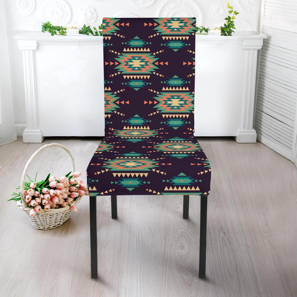 Navajo Geometric Style Print Pattern Dining Chair Slipcover-JTAMIGO.COM
