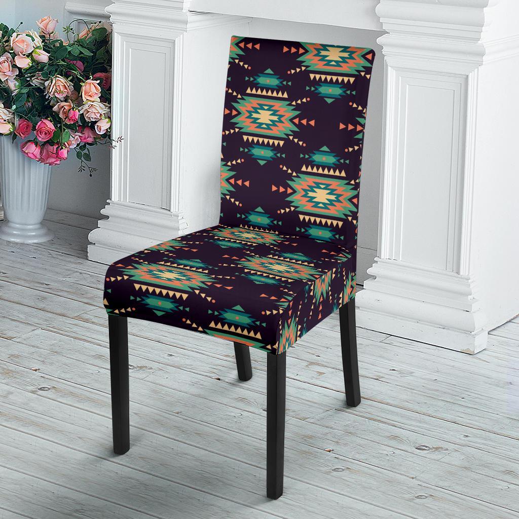 Navajo Geometric Style Print Pattern Dining Chair Slipcover-JTAMIGO.COM