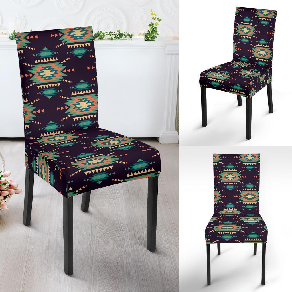 Navajo Geometric Style Print Pattern Dining Chair Slipcover-JTAMIGO.COM