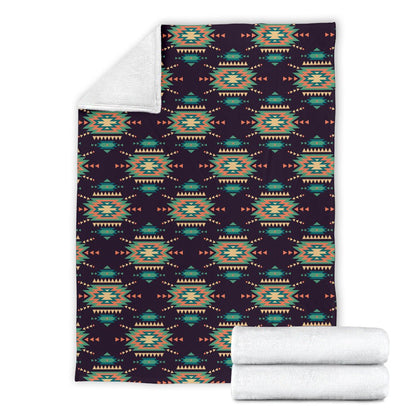 Navajo Geometric Style Print Pattern Fleece Blanket