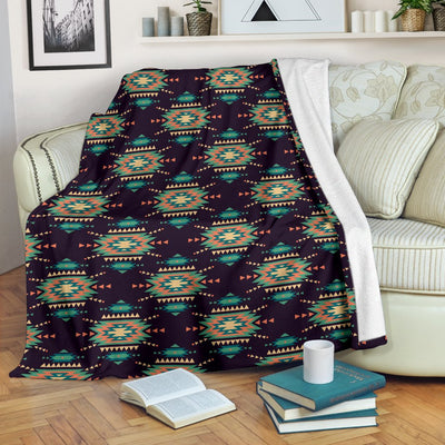Navajo Geometric Style Print Pattern Fleece Blanket