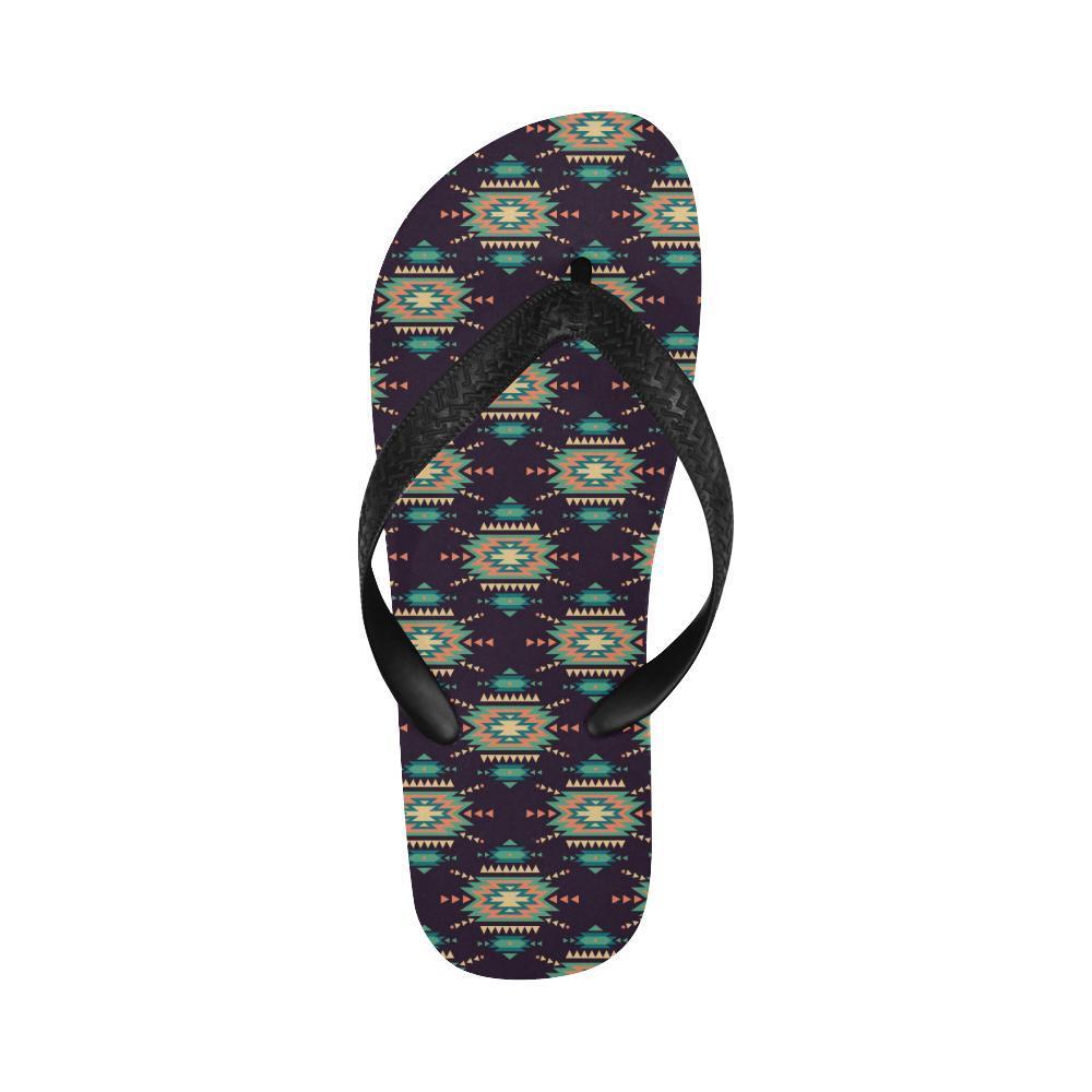 Navajo Geometric Style Print Pattern Flip Flops-JTAMIGO.COM